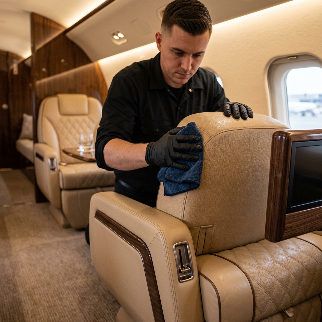 Premium Private Jet Interior Cleaning & Detailing at LSZH